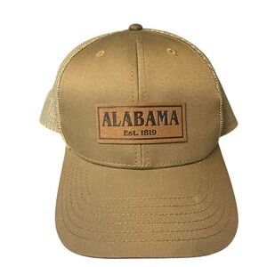 Otto Alabama Est 1819 Tan Mesh Snapback Trucker‎ Hat Cap 112-1 Patch